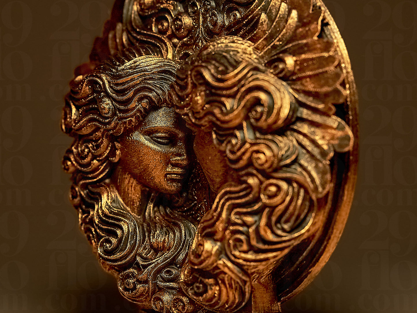 Bliźnięta Zodiak Znak Zdobiony, Ręcznie Malowany, Rzeźba, Statuetka, Figurka Dekoracyjna na Prezent