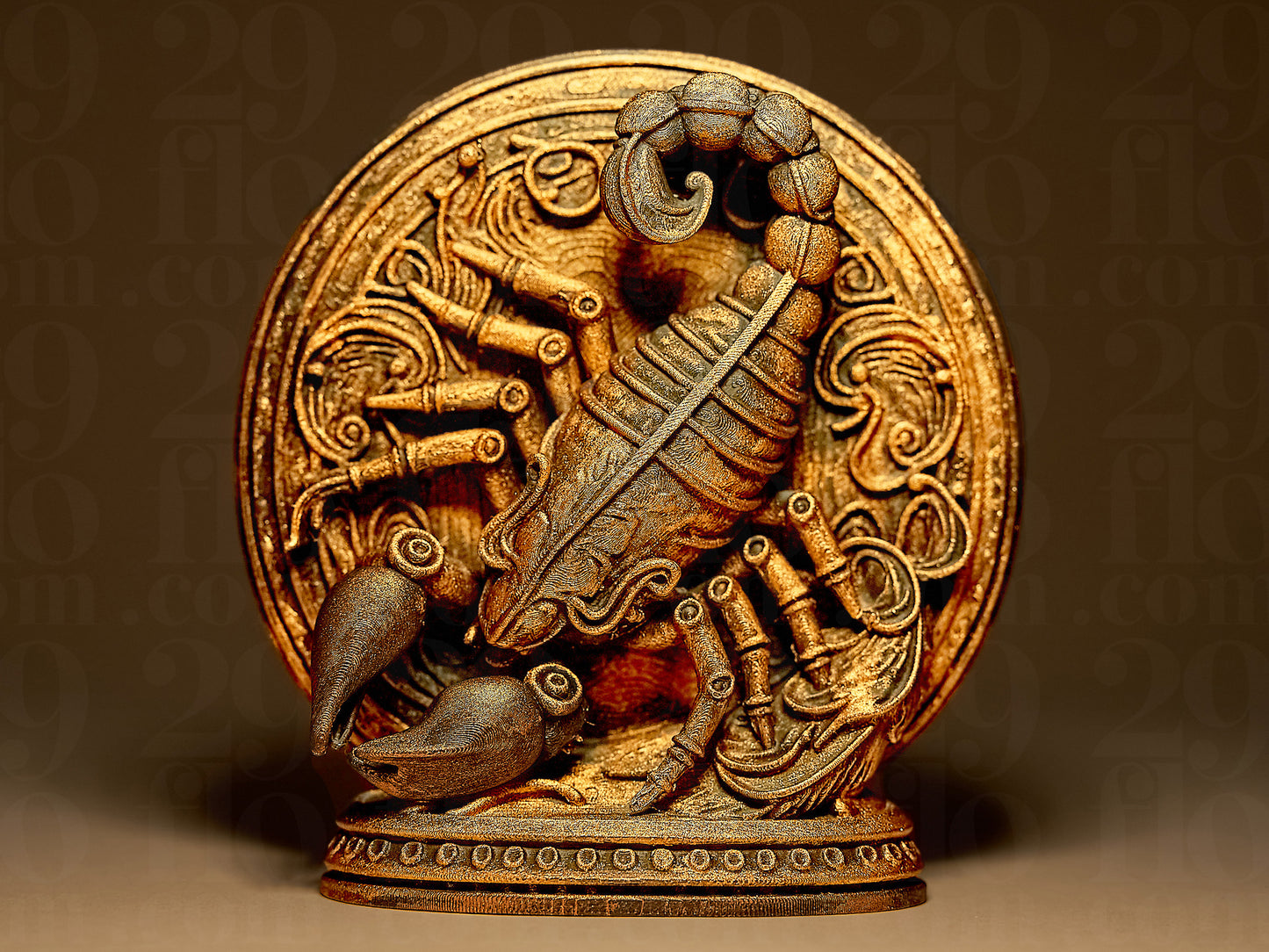 Skorpion Zodiak Znak Zdobiony, Ręcznie Malowany, Rzeźba, Statuetka, Figurka Dekoracyjna na Prezent