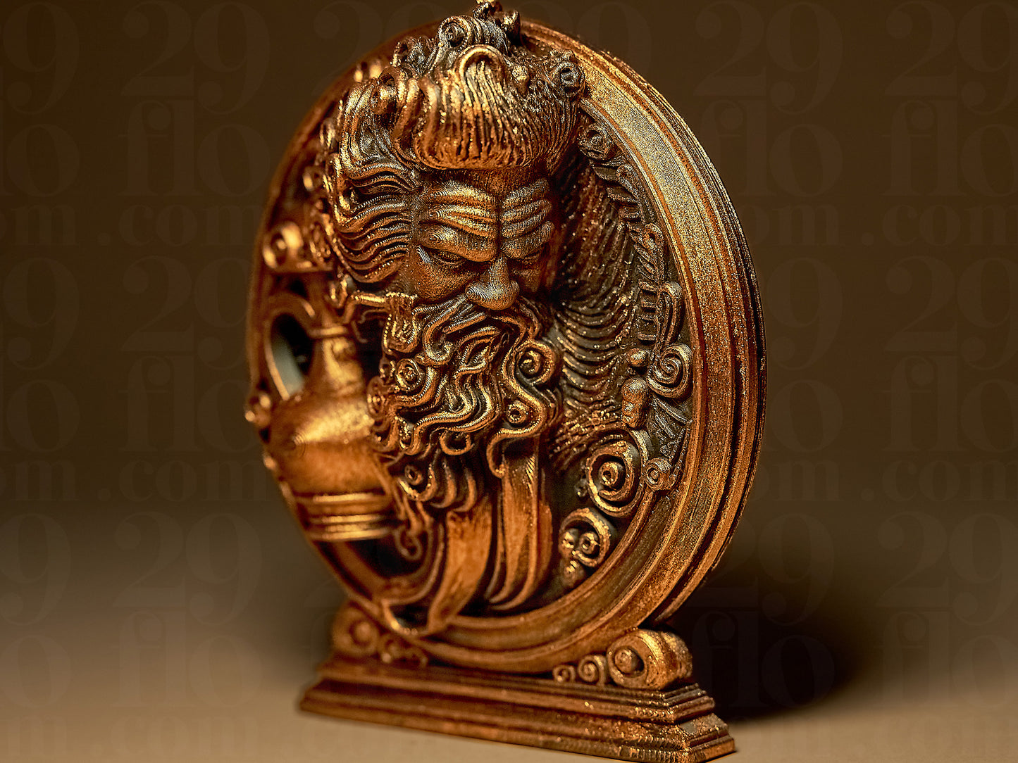 Wodnik Zodiak Znak Zdobiony, Ręcznie Malowany, Rzeźba, Statuetka, Figurka Dekoracyjna na Prezent