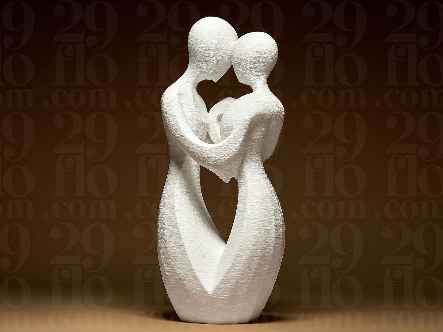 Romantic Couple in Love Modern 3D Printed Geometric Figurine Statue Decoration Home Heart