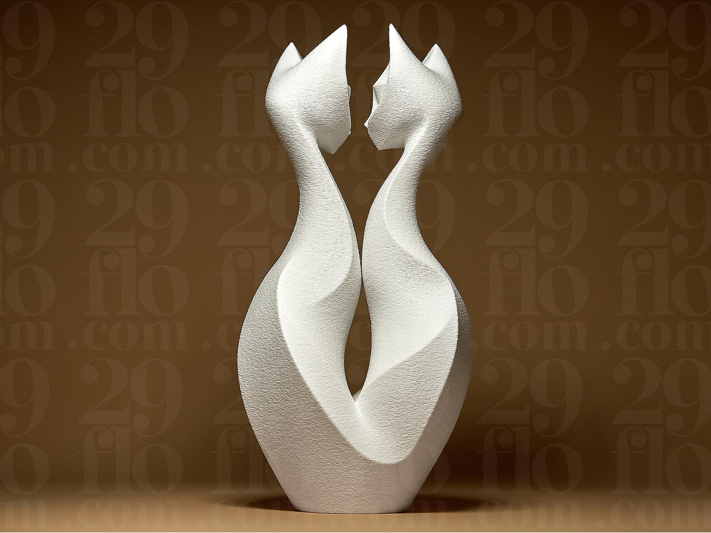 Cats Romantic Couple in Love Modern 3D Printed Geometric Figurine Statue Decoration Home Kitten