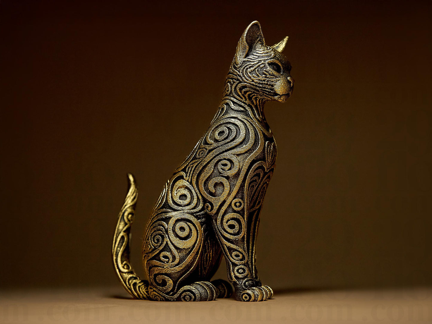 Ornamental CAT 3D Printed Sculpture, Statue, Figure, Figurine Home Decoration (hand painted)