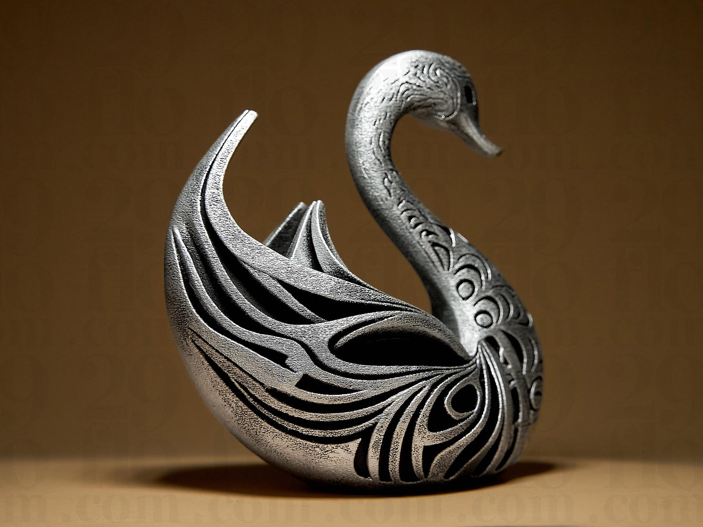 Ornamental SWAN 3D Printed Sculpture, Statue, Figure, Figurine Home Decoration (hand painted)