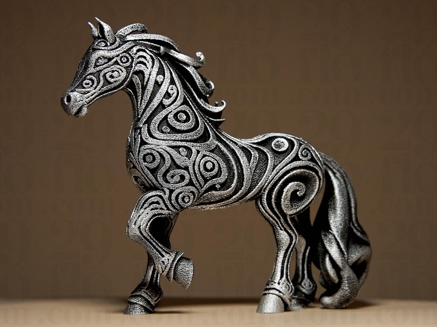 Ornamental HORSE 3D Printed Sculpture, Statue, Figure, Figurine Home Decoration (hand painted)