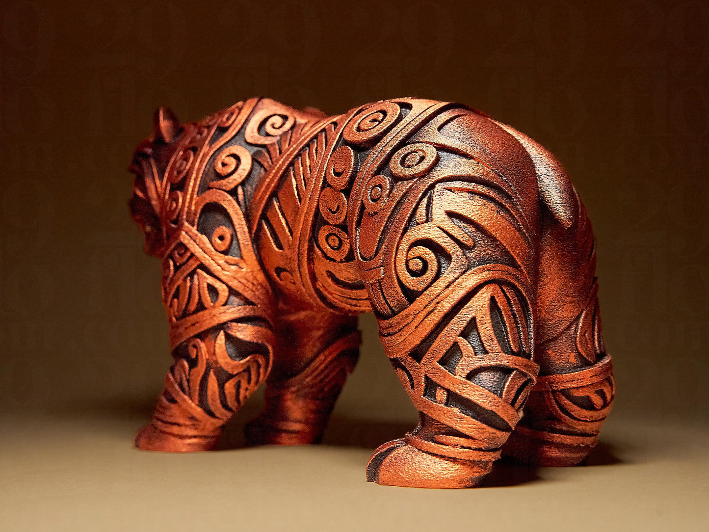 Ornamental BEAR 3D Printed Sculpture, Statue, Figure, Figurine Home Decoration (hand painted)