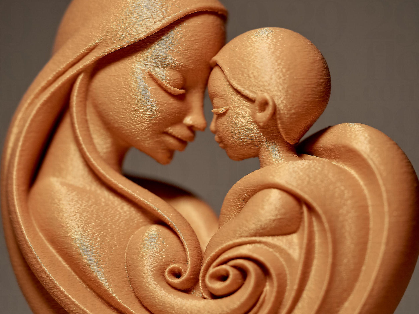 Mother holding a Child 3D Printed Sculpture, Statue, Figure, Figurine Home Decoration
