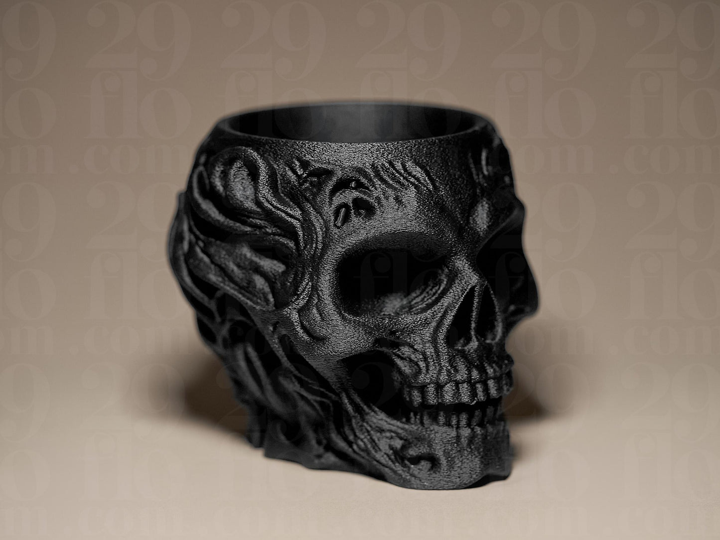 Skull Organizer Holder 3D Printed Sculpture, Statue, Figure, Figurine Home Decoration