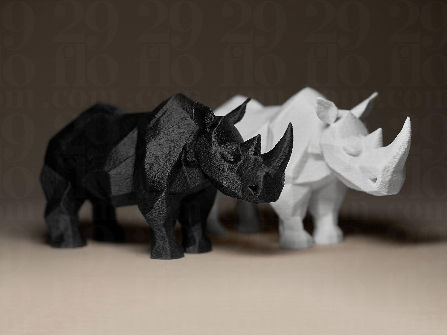 Geometric Rhino 3D Printed Sculpture, Statue, Figure, Figurine Home Decoration