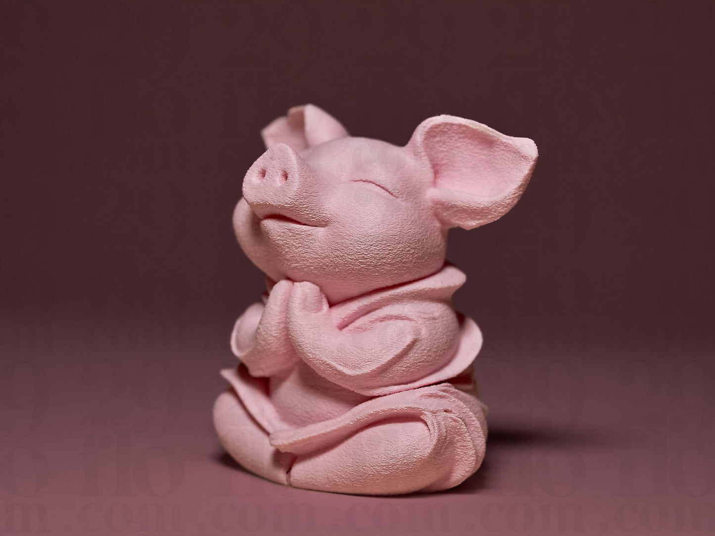 3D Printed Meditating Piglet Statue: Eco-Friendly Home Decor