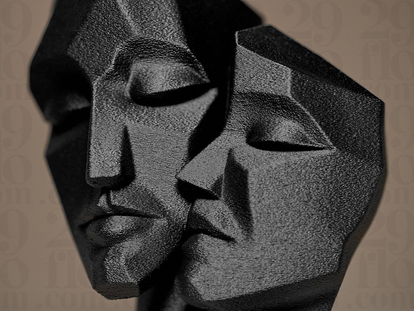 Couple Romantic Love Faces Decorative 3D Printed Sculpture, Statue, Figure, Figurine Home Decoration