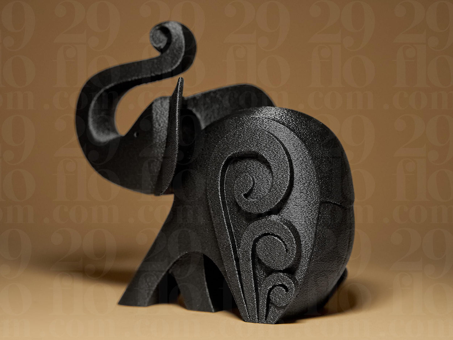 Elephant Happy Symbol Statue 3D Printed Figure, Figurine Gift Home Decoration Statuette