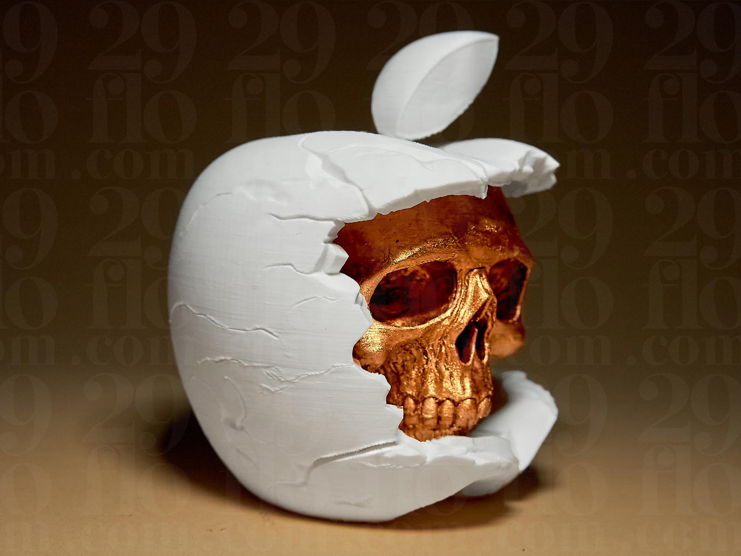 Skullintosh 3D Printed Sculpture Figure, Apple Skull Gift Home Decoration, Hand Painted