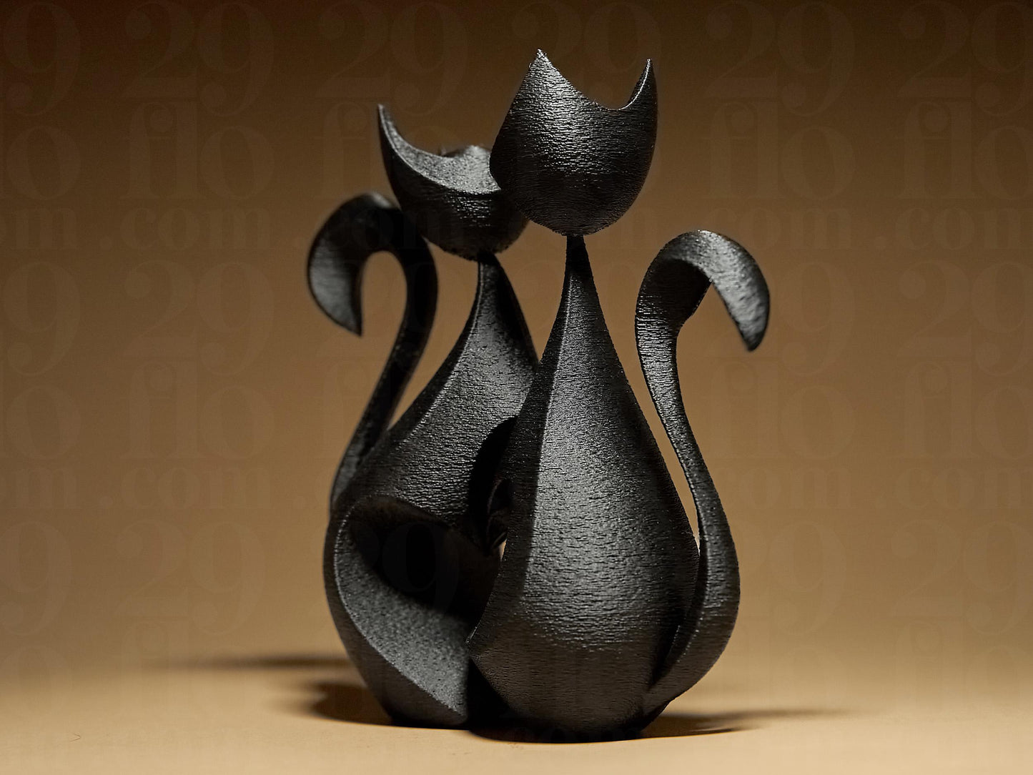 3D Printed Cat Couple Figurine: Eco-Friendly Home Decor Gift