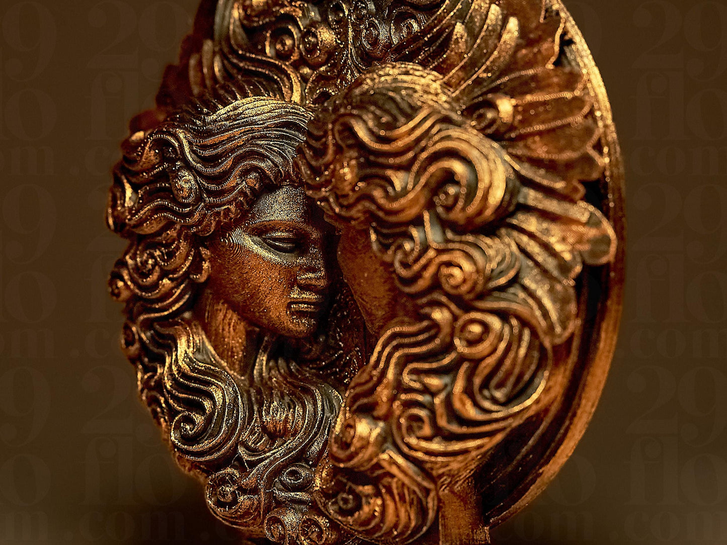 GEMINI - The Twins - ZODIAC 3D Printed Sculpture, Statue, Figure, Figurine Home Decoration (hand painted)