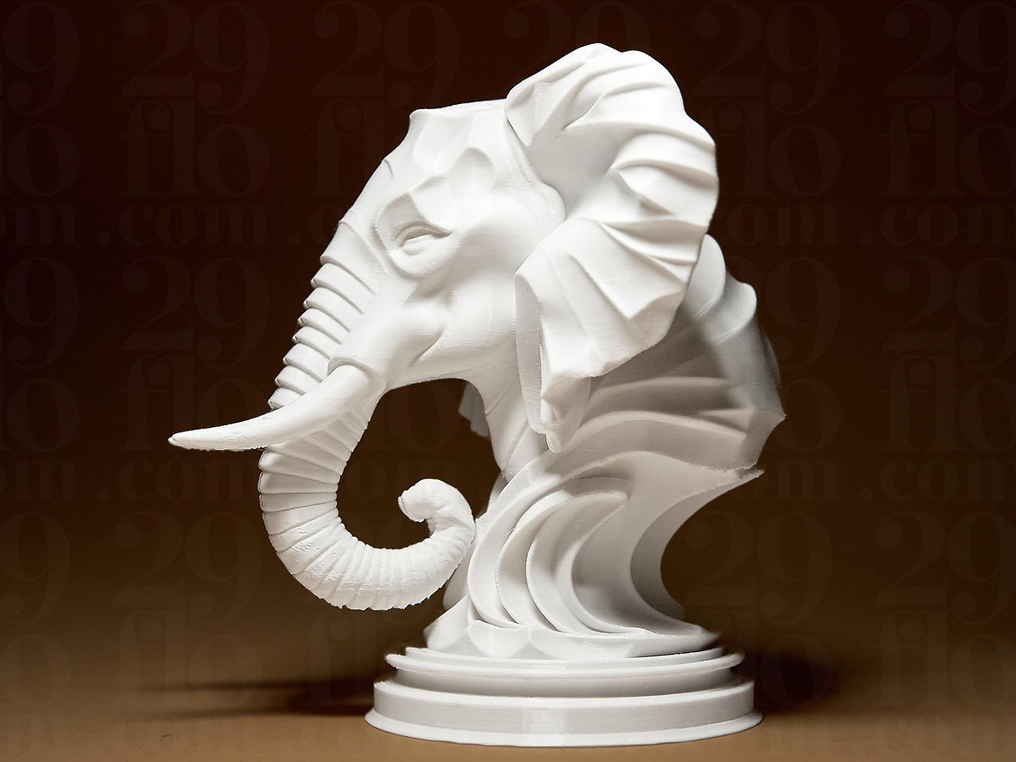Elephant Bust Head 3D Printed Sculpture, Statue, Figure, Figurine Home Modern Decoration