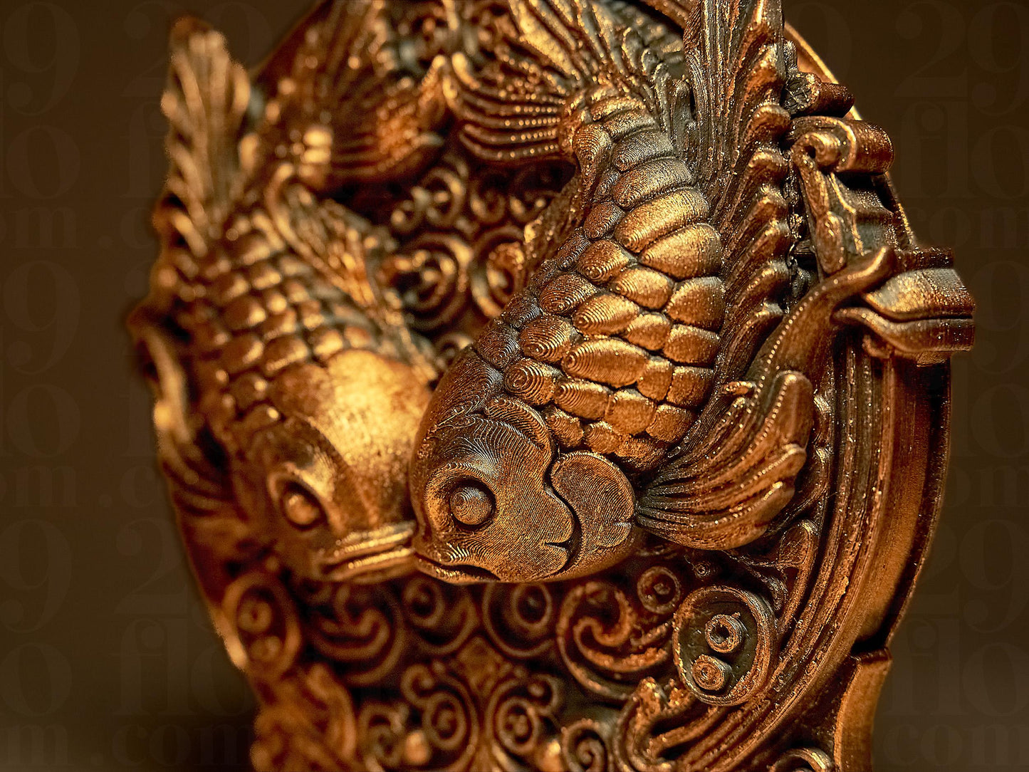 PISCES - The Fish - ZODIAC 3D Printed Sculpture, Statue, Figure, Figurine Home Decoration (hand painted)