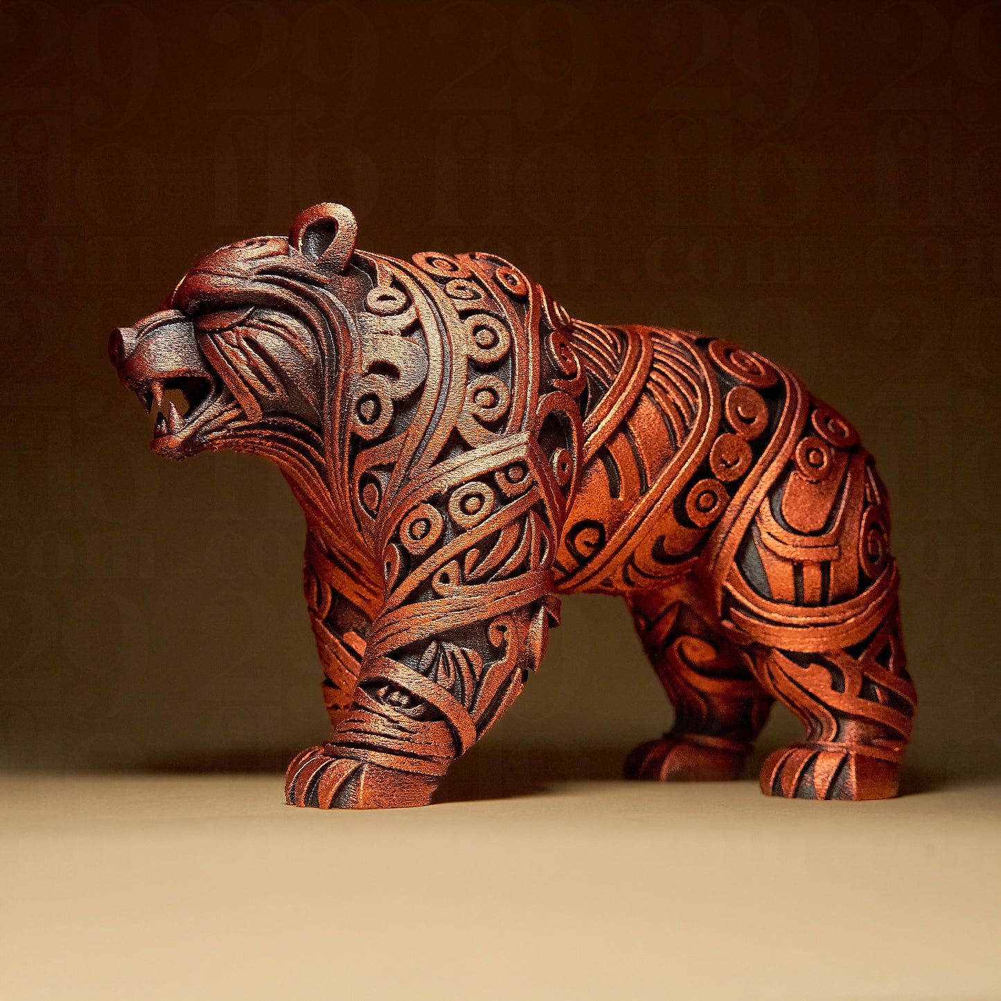 Niedźwiedź Zdobiony, Ręcznie Malowany, Rzeźba, Statuetka, Figurka Dekoracyjna