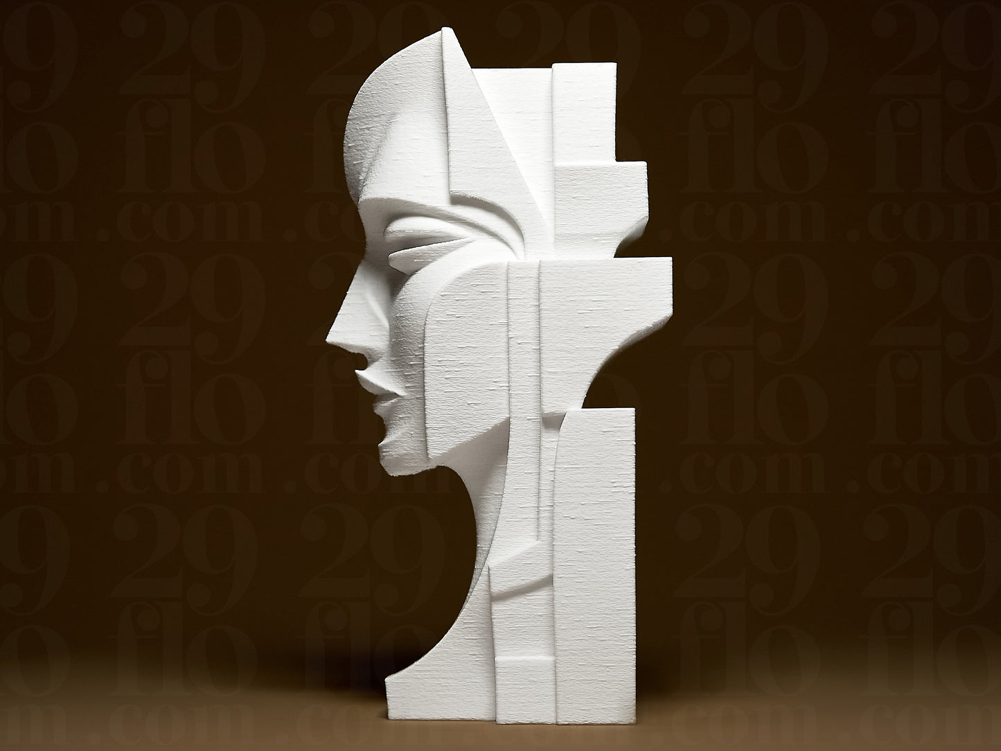 Geometryczna Głowa Kobiety, Nowoczesna Rzeźba, Statuetka, Figurka Dekoracyjna