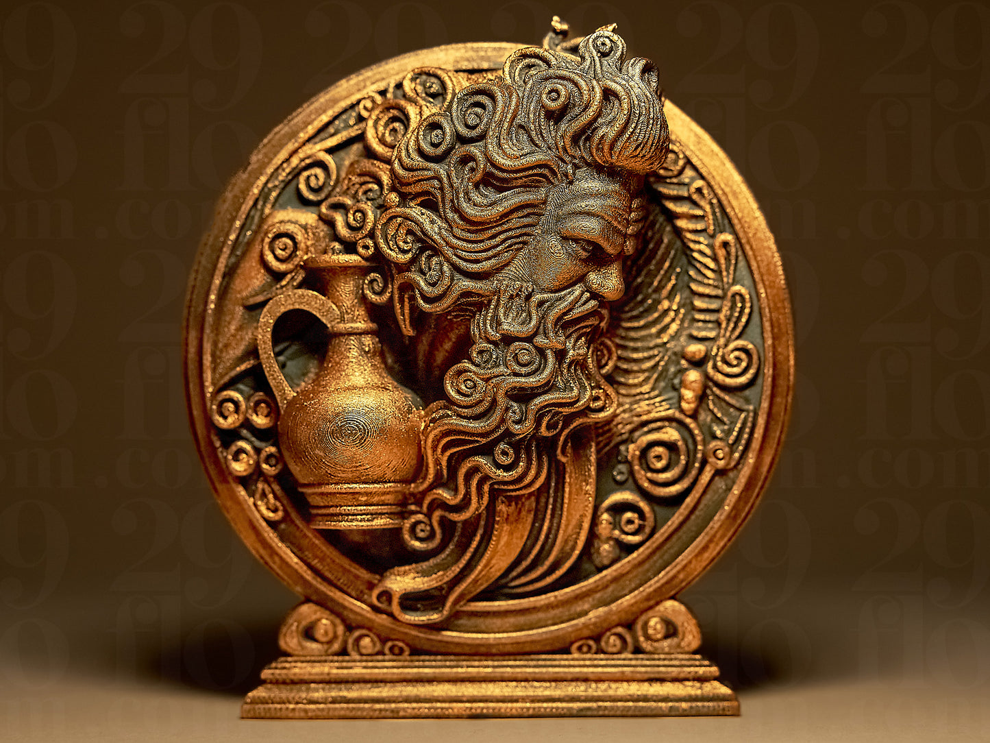 Wodnik Zodiak Znak Zdobiony, Ręcznie Malowany, Rzeźba, Statuetka, Figurka Dekoracyjna na Prezent