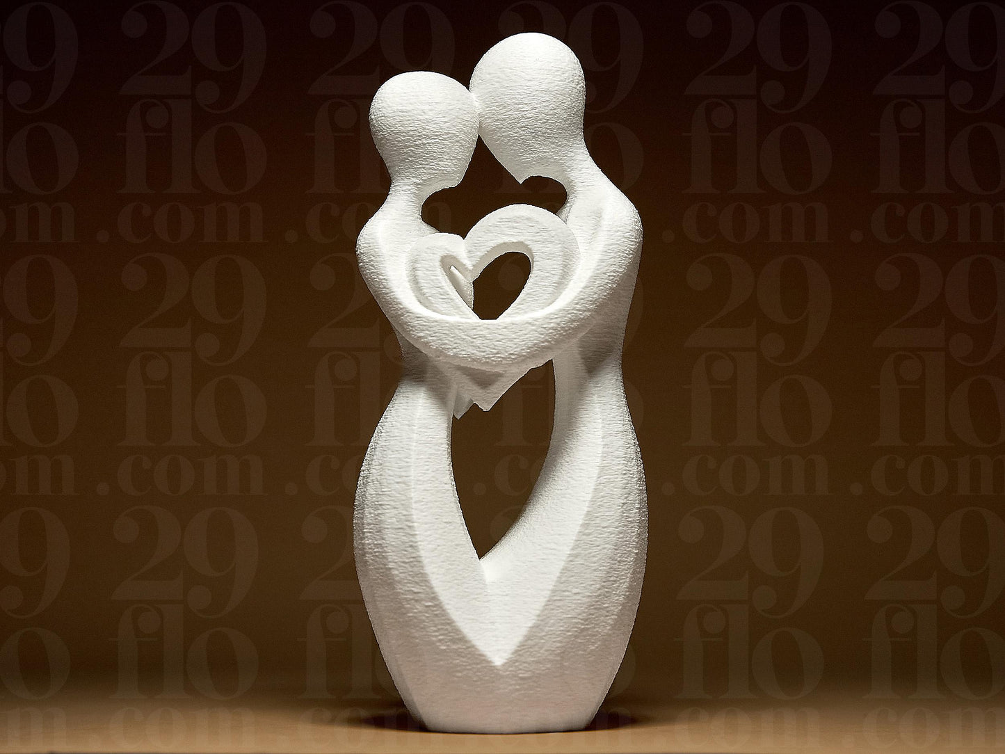 Romantic Couple in Love Modern 3D Printed Geometric Figurine Statue Decoration Home Heart