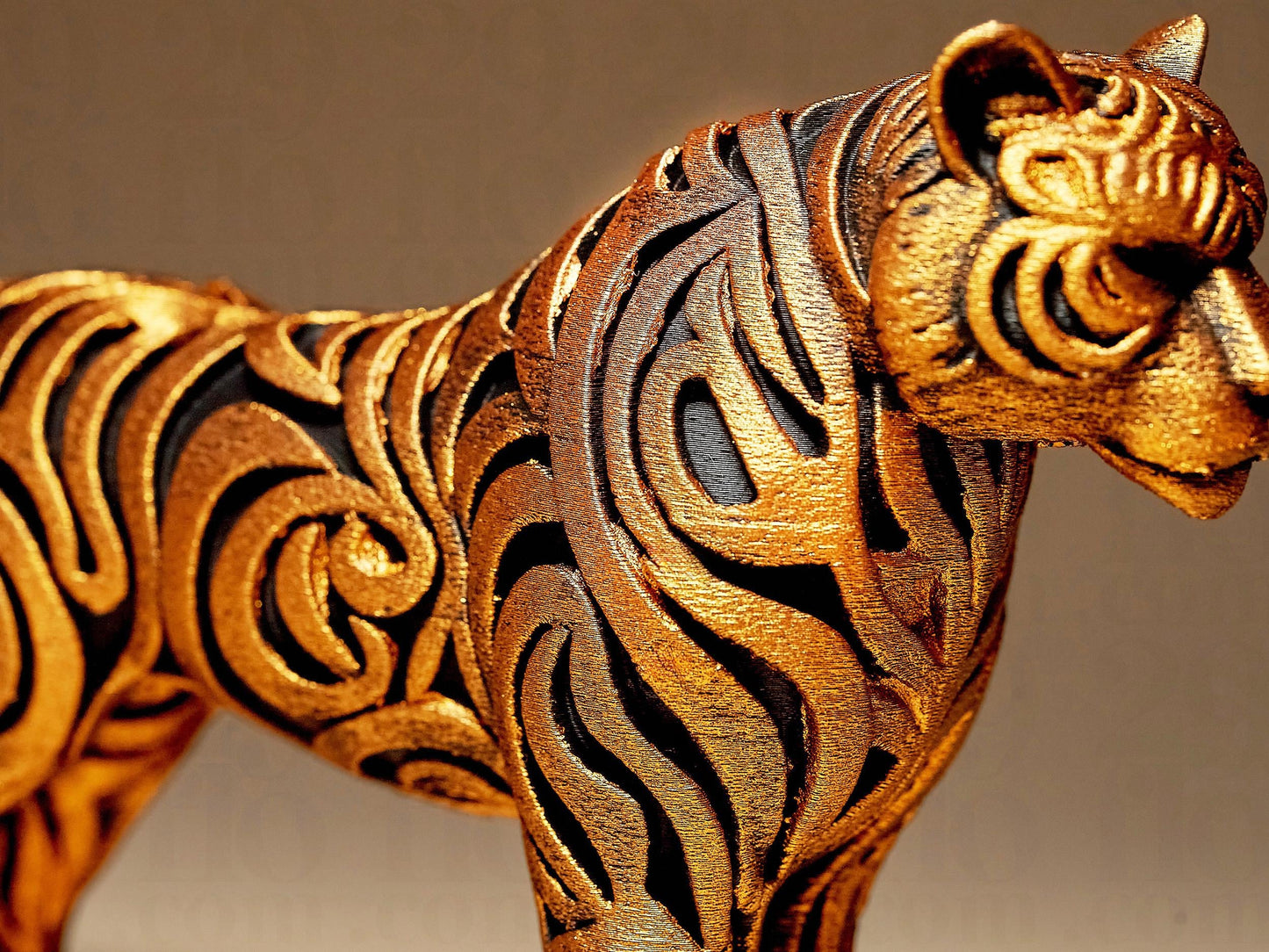 Ornamental TIGER 3D Printed Sculpture, Statue, Figure, Figurine Home Decoration (hand painted)