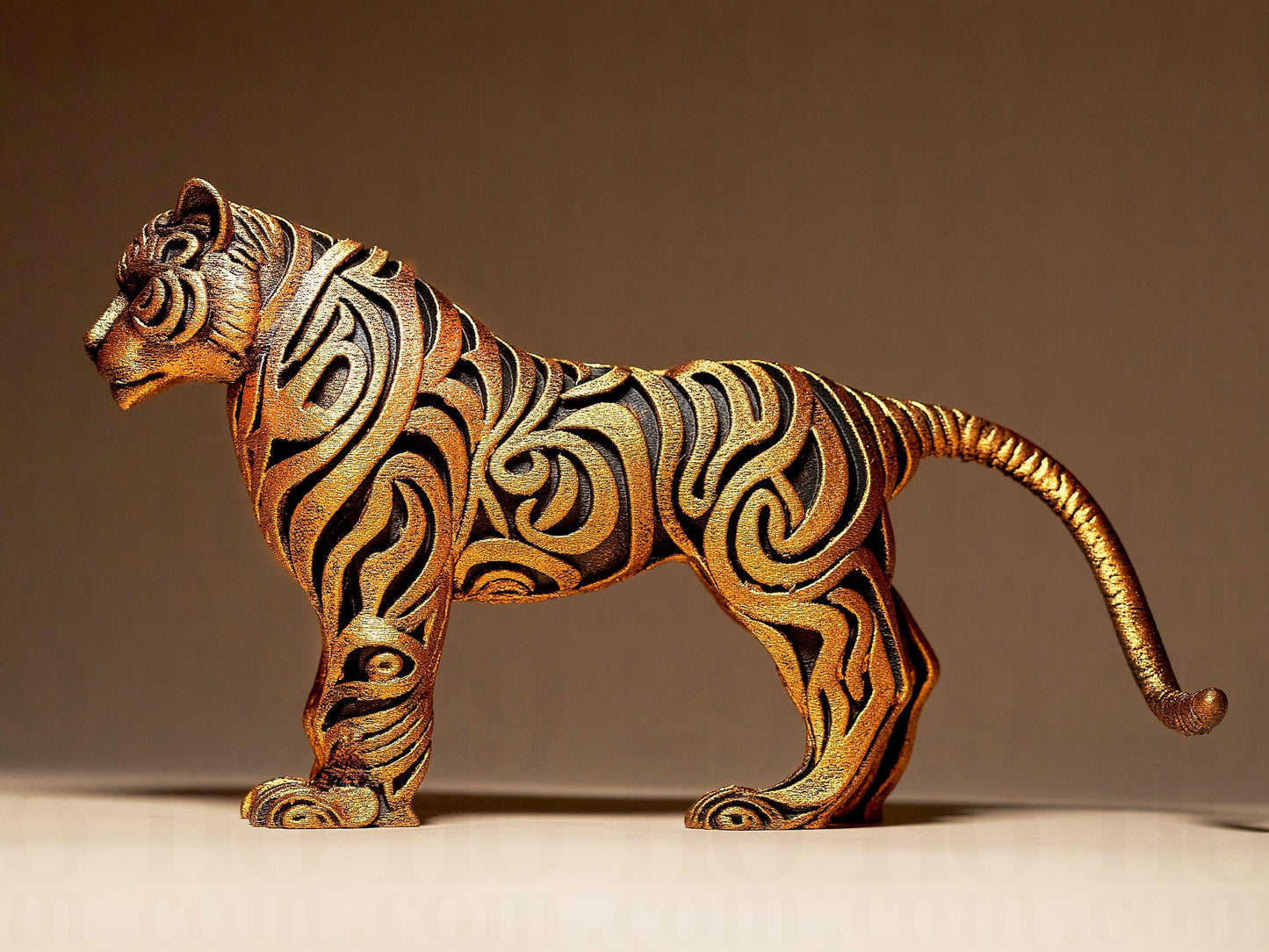 Ornamental TIGER 3D Printed Sculpture, Statue, Figure, Figurine Home Decoration (hand painted)