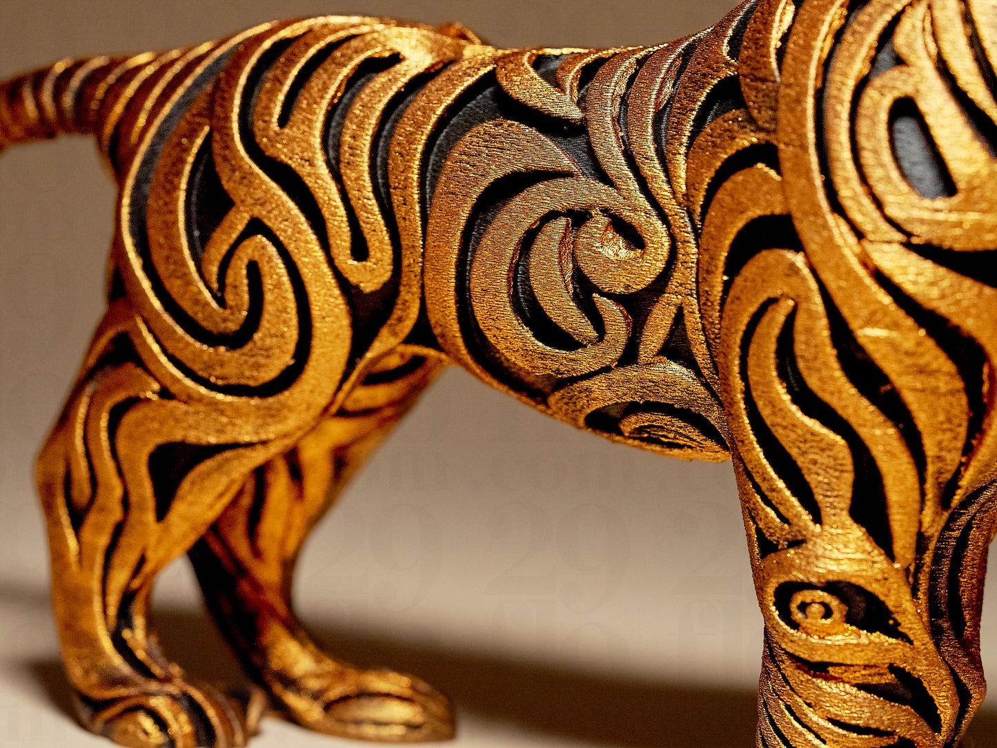 Ornamental TIGER 3D Printed Sculpture, Statue, Figure, Figurine Home Decoration (hand painted)