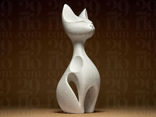 Cat Modern 3D Printed Geometric Figurine Statue Decoration Home Kitten