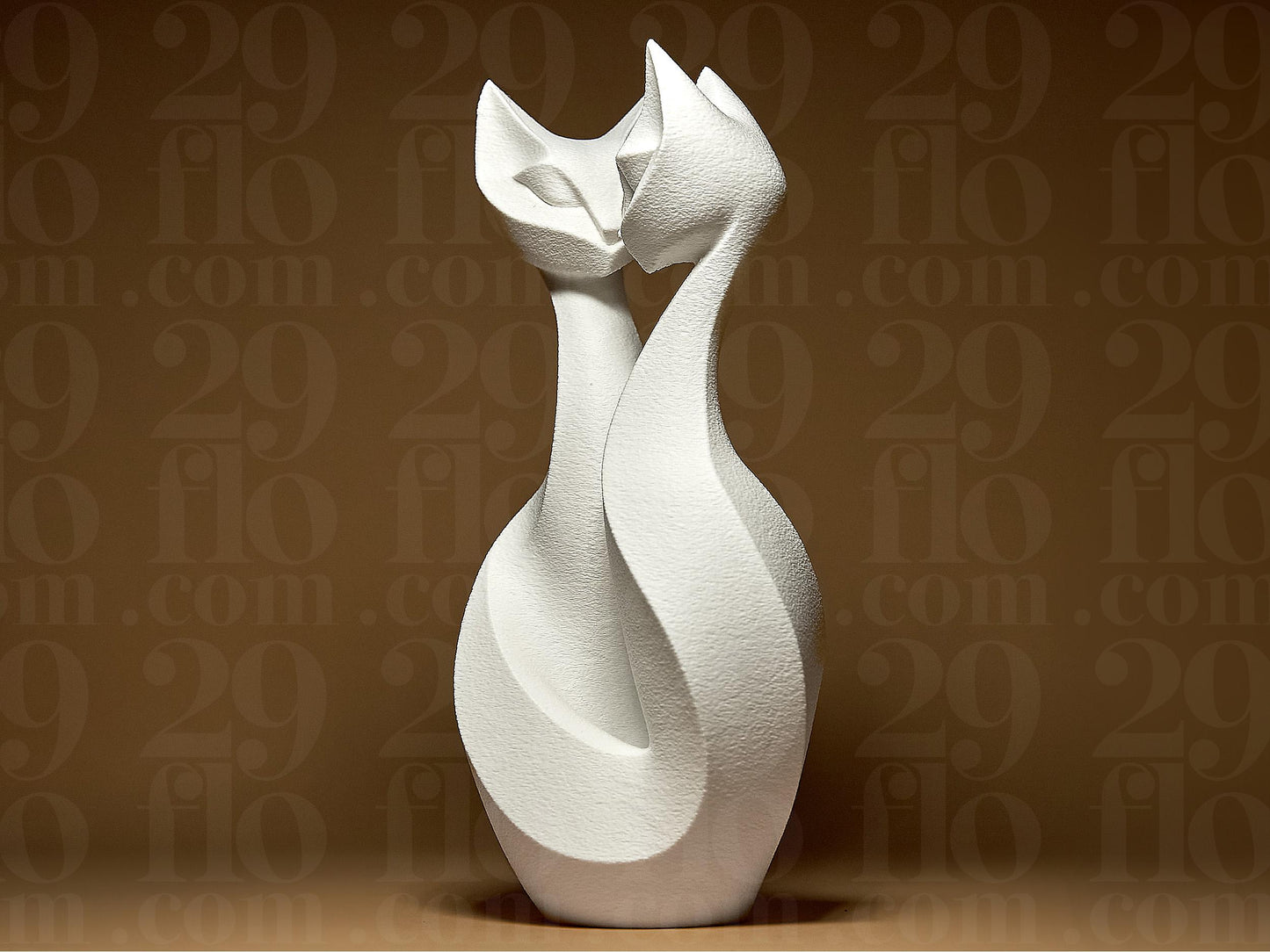 Cats Romantic Couple in Love Modern 3D Printed Geometric Figurine Statue Decoration Home Kitten