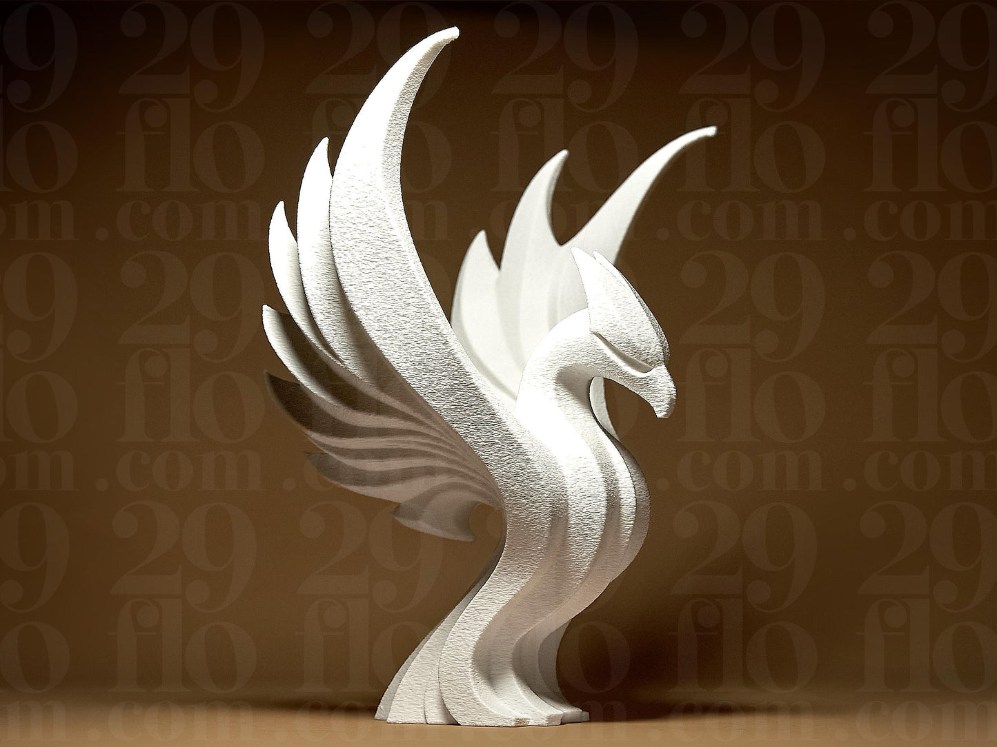 Phoenix 3D Printed Geometric Figurine Statue Decoration Home Bird