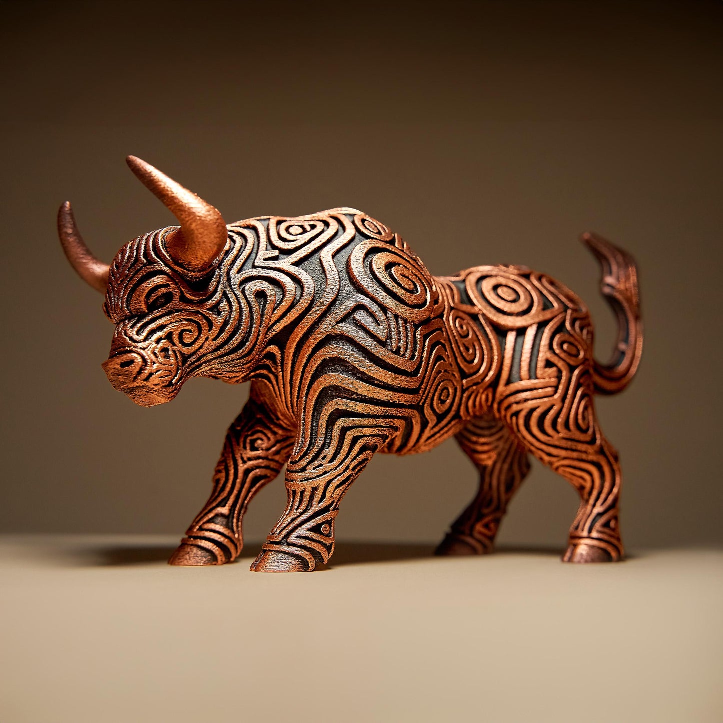 Ornamental BULL 3D Printed Sculpture, Statue, Figure, Figurine Home Decoration (hand painted)