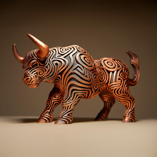 Ornamental BULL 3D Printed Sculpture, Statue, Figure, Figurine Home Decoration (hand painted)