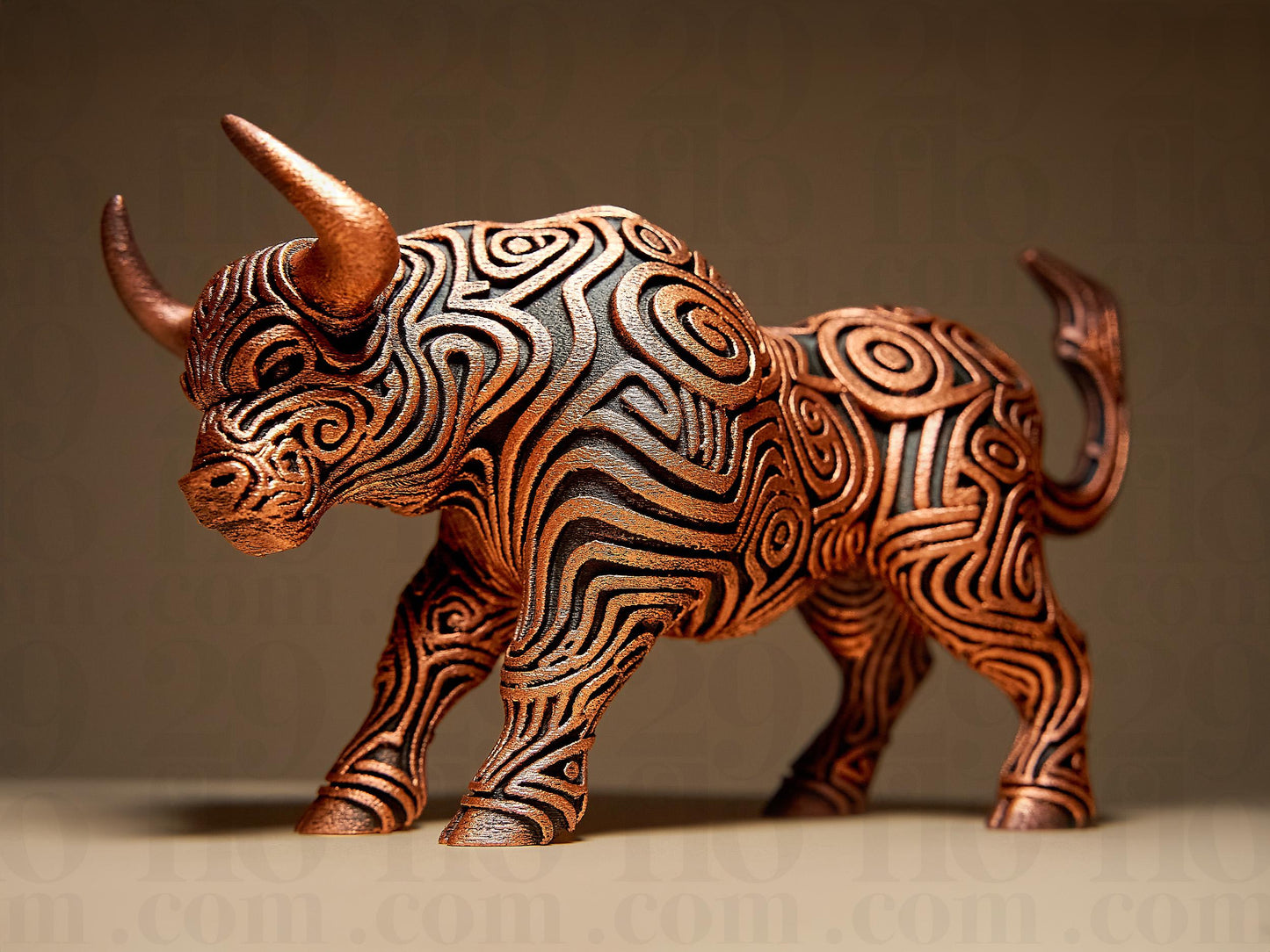 Ornamental BULL 3D Printed Sculpture, Statue, Figure, Figurine Home Decoration (hand painted)