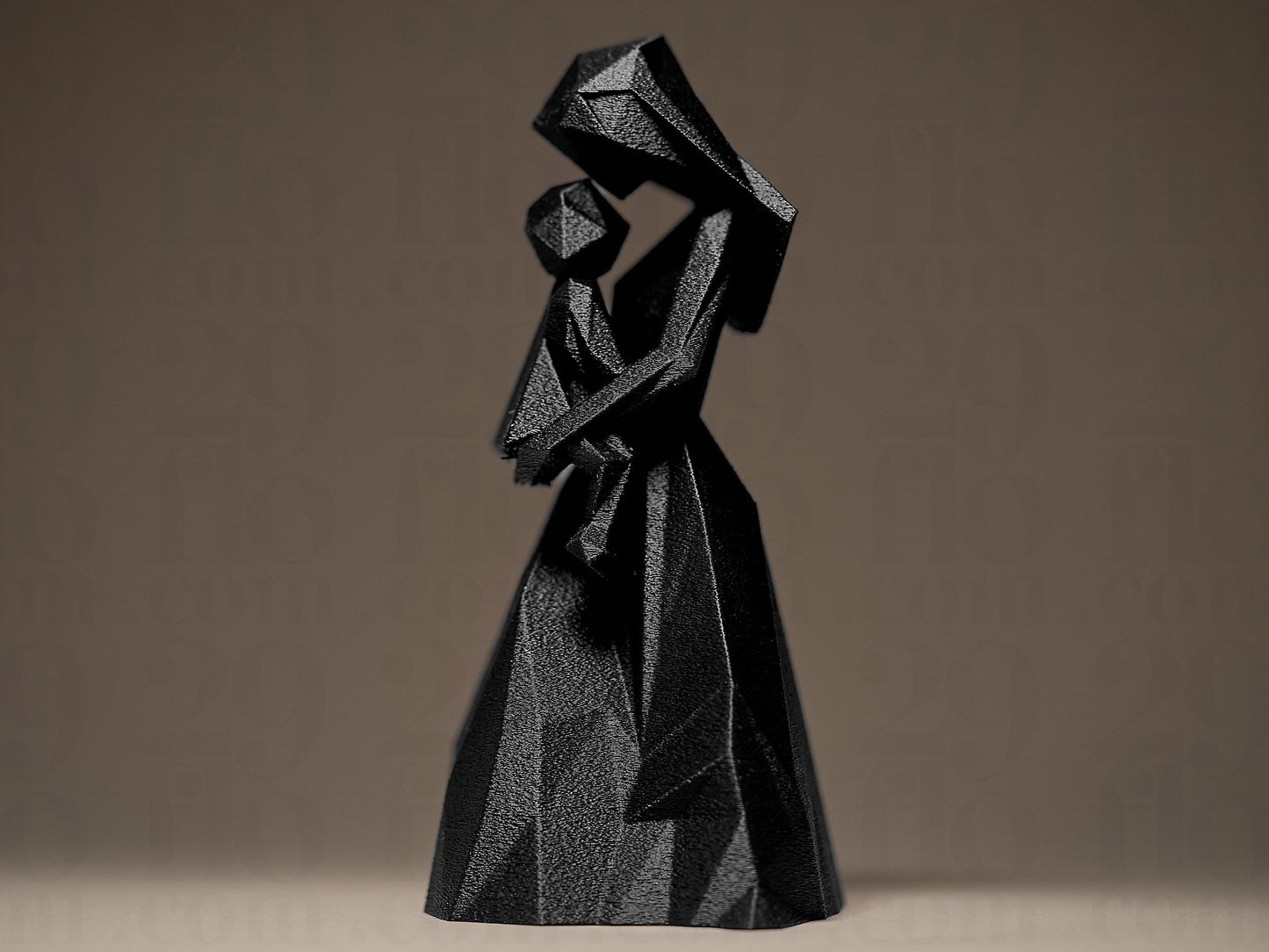 Mother holding a Child Geometric 3D Printed Sculpture, Statue, Figure, Figurine Home Decoration