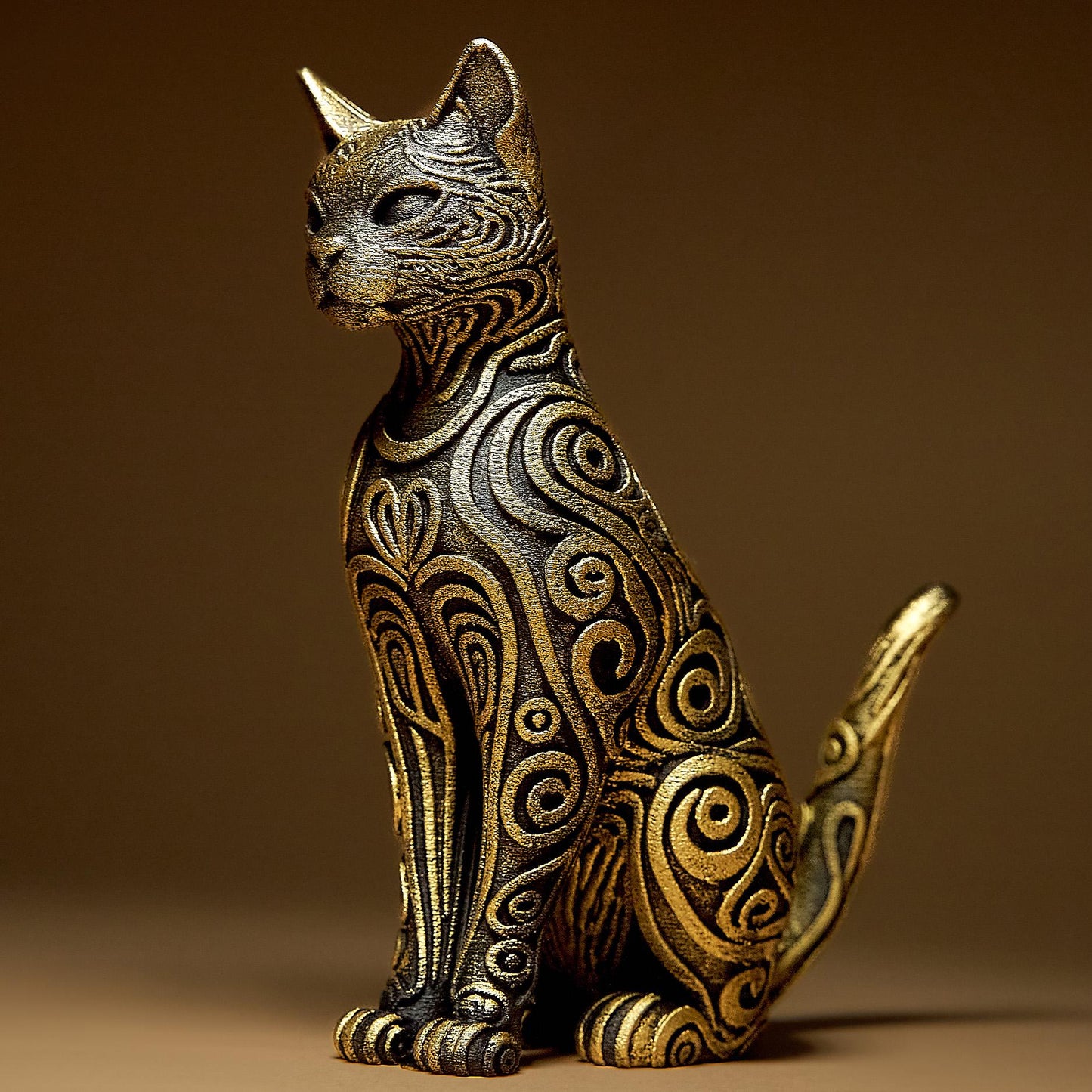 Ornamental CAT 3D Printed Sculpture, Statue, Figure, Figurine Home Decoration (hand painted)