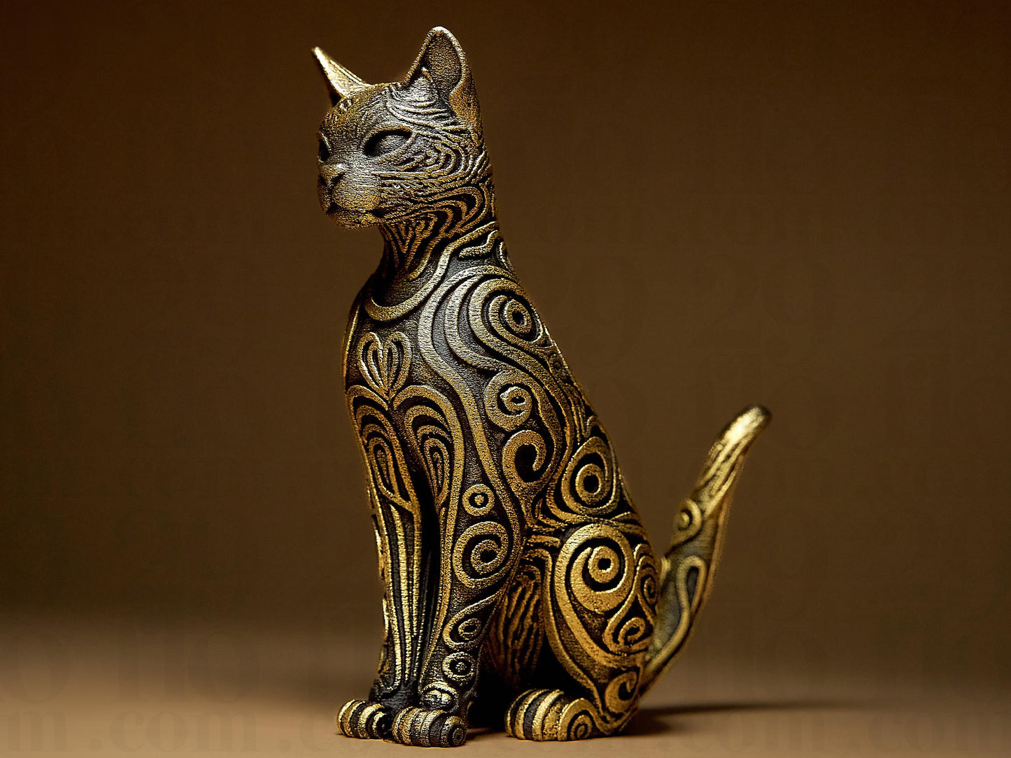 Ornamental CAT 3D Printed Sculpture, Statue, Figure, Figurine Home Decoration (hand painted)