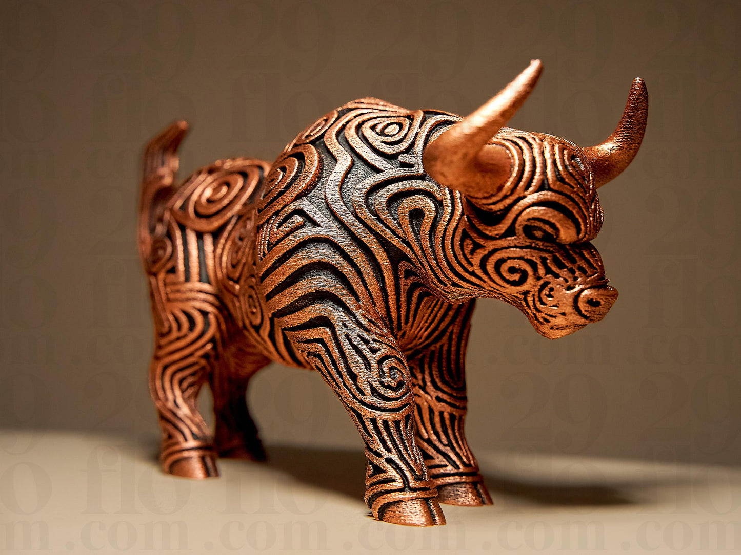 Ornamental BULL 3D Printed Sculpture, Statue, Figure, Figurine Home Decoration (hand painted)