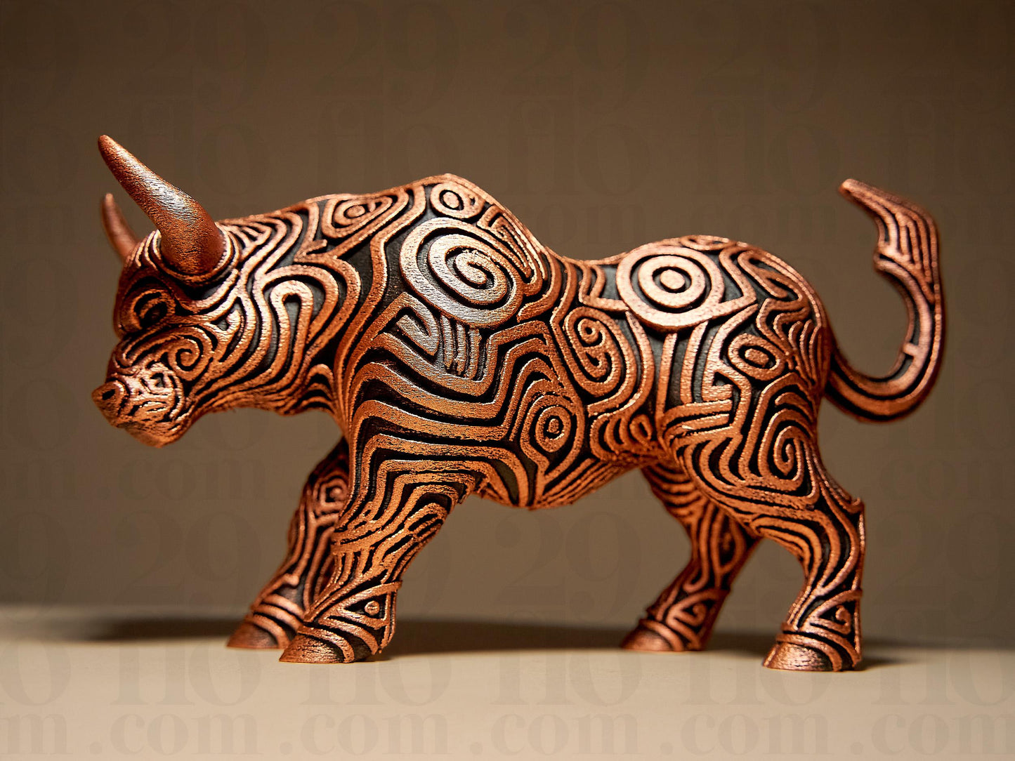 Ornamental BULL 3D Printed Sculpture, Statue, Figure, Figurine Home Decoration (hand painted)