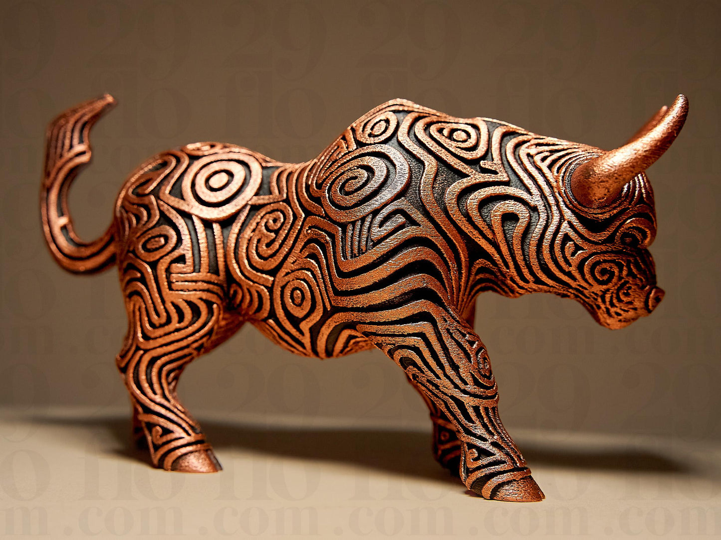 Ornamental BULL 3D Printed Sculpture, Statue, Figure, Figurine Home Decoration (hand painted)