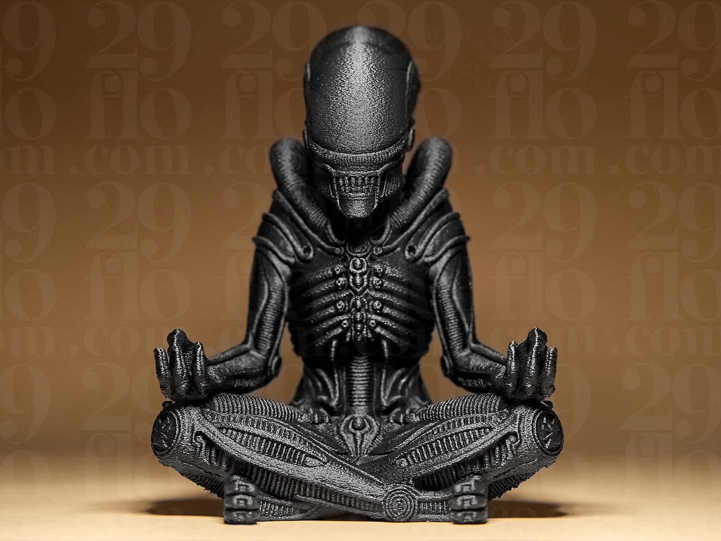 Meditating Xenomorph 3D Printed Alien Scary Figurine Halloween Decoration