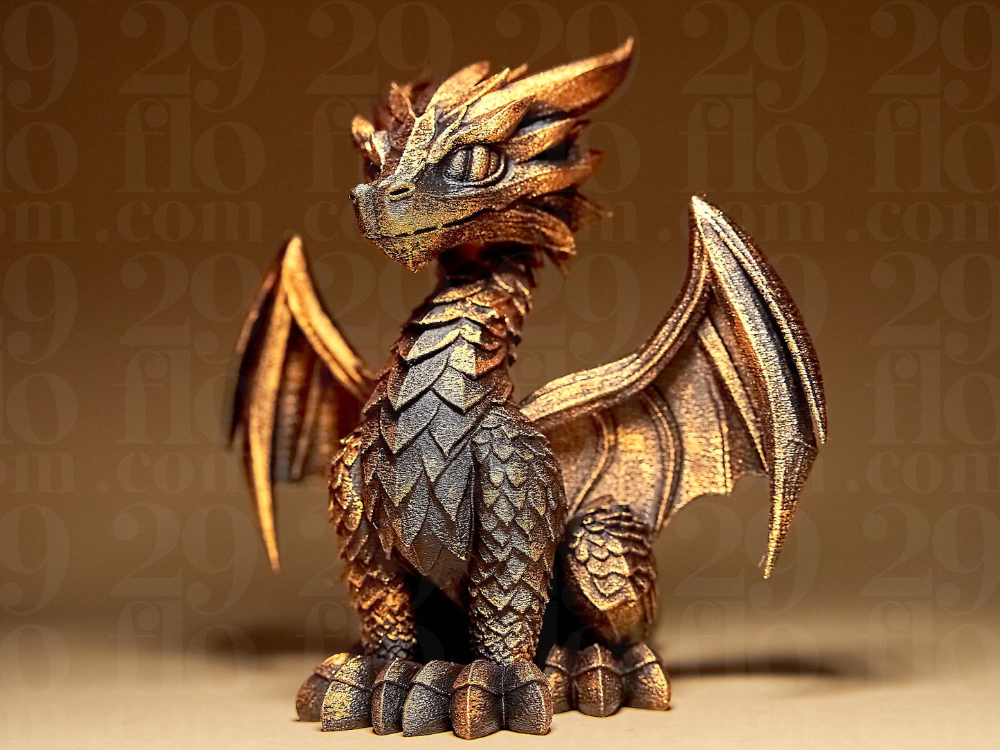Ornamental DRAGON 3D Printed Sculpture, Statue, Figure, Figurine Home Decoration (hand painted)