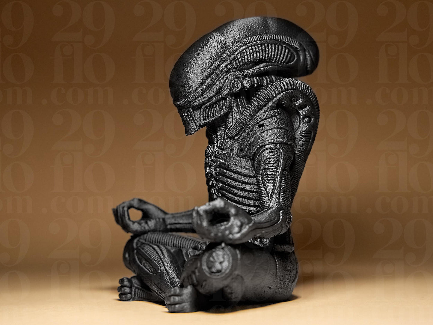 Meditating Xenomorph 3D Printed Alien Scary Figurine Halloween Decoration