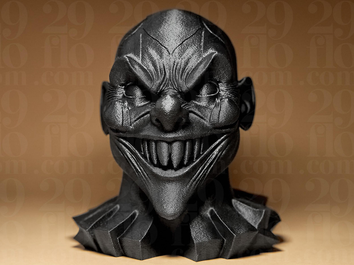 Scary Clown Sculpture 3D Printed Scary Figurine Halloween Decoration Hand Painted