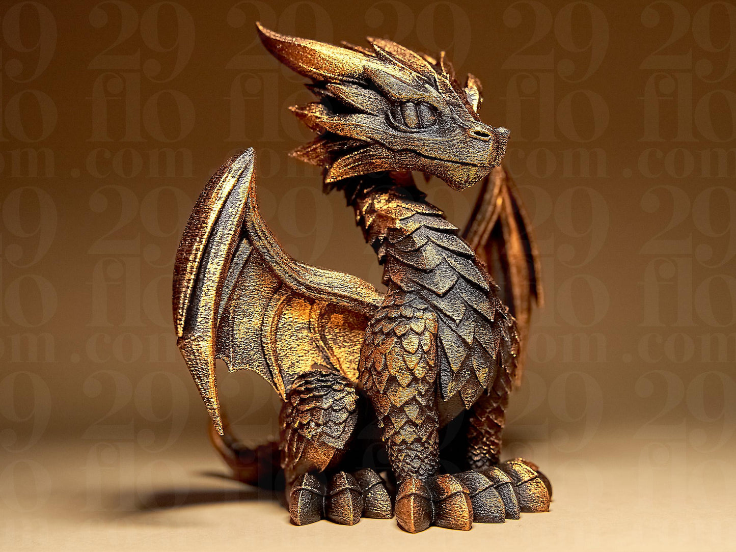 Ornamental DRAGON 3D Printed Sculpture, Statue, Figure, Figurine Home Decoration (hand painted)