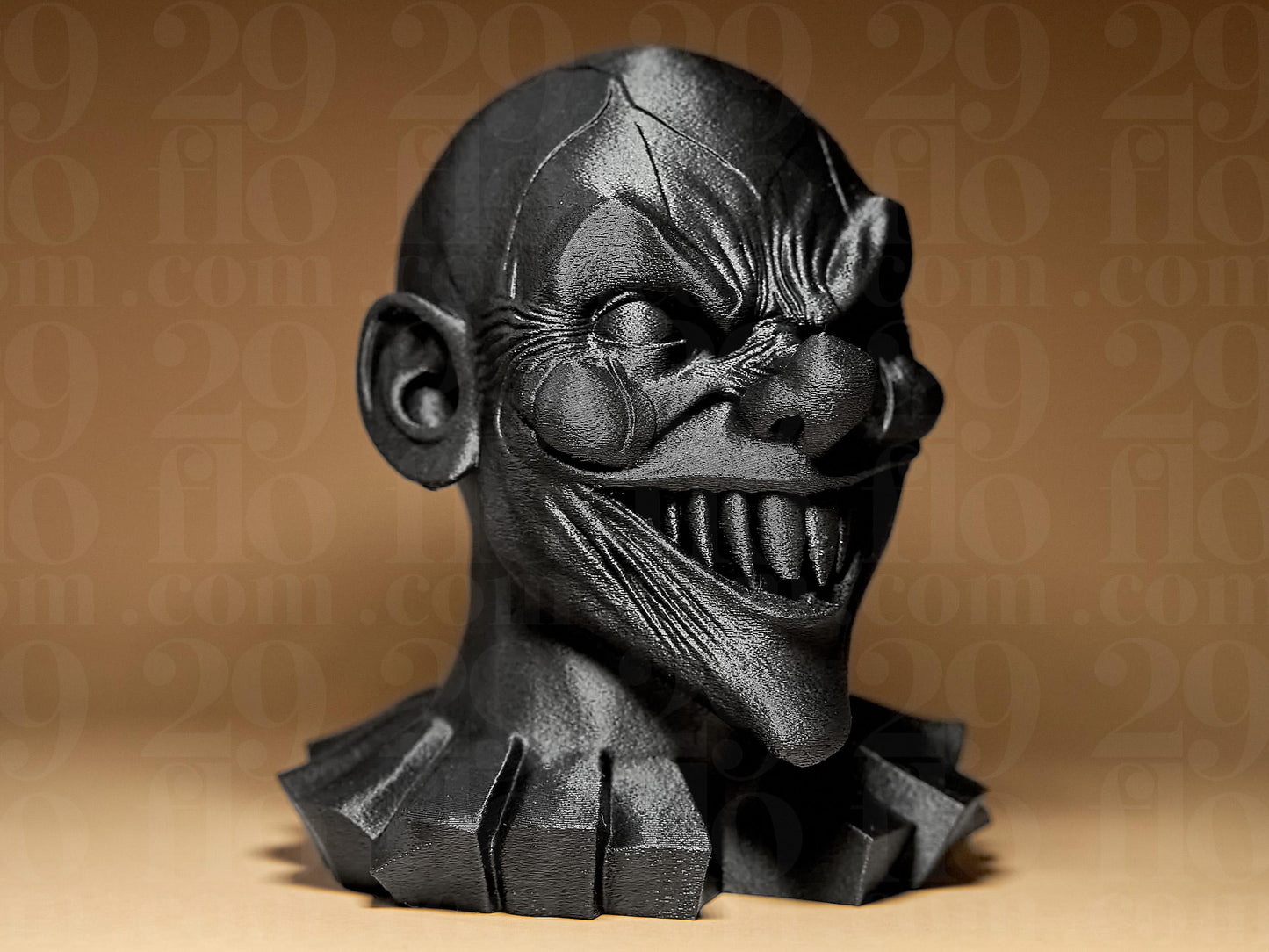 Scary Clown Sculpture 3D Printed Scary Figurine Halloween Decoration Hand Painted