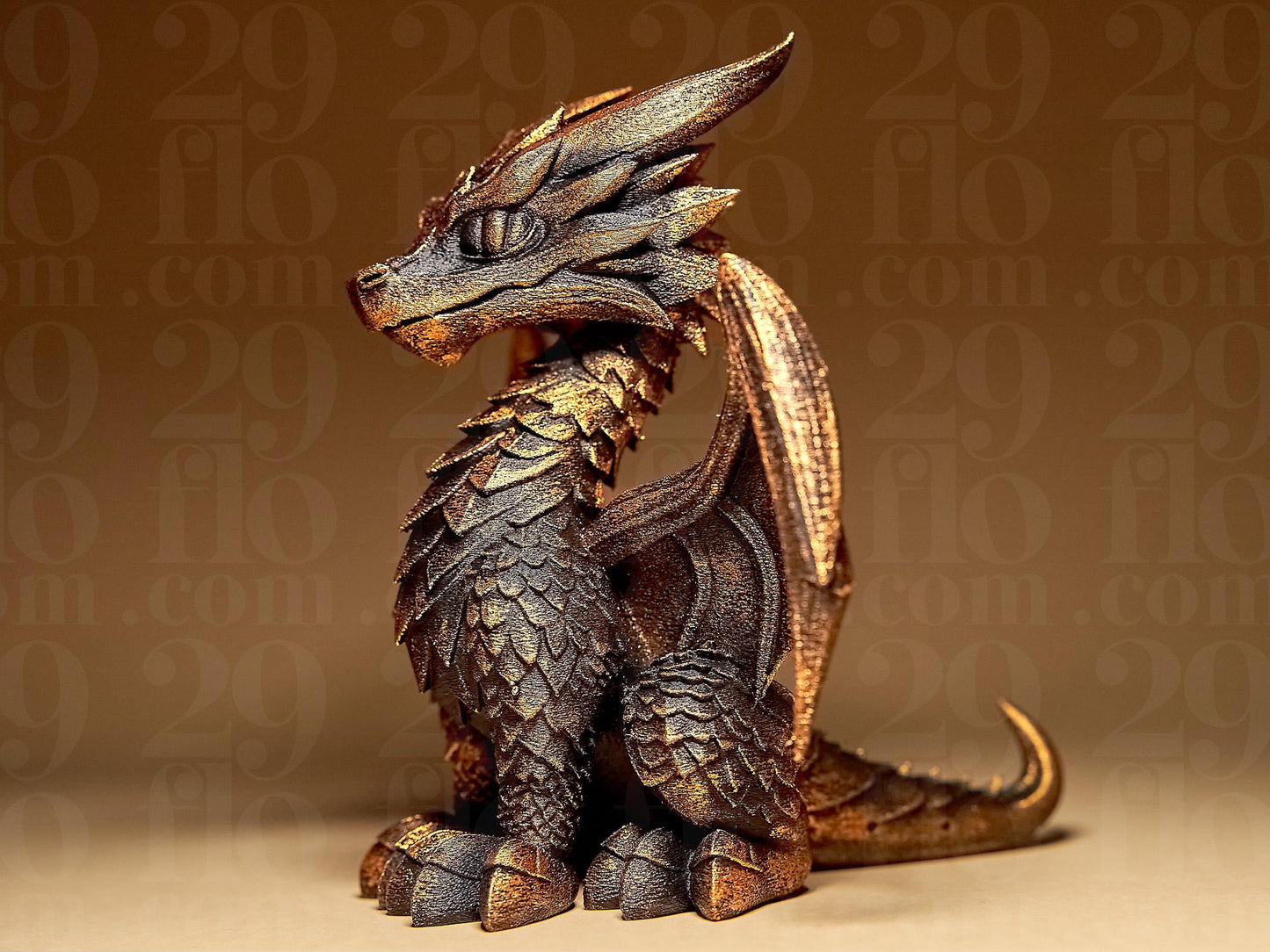 Ornamental DRAGON 3D Printed Sculpture, Statue, Figure, Figurine Home Decoration (hand painted)