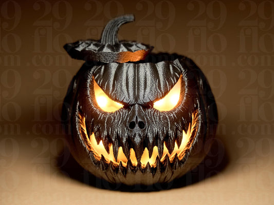 Jack-o-Lantern Scary Pumpkin 3D Printed Figurine Halloween Decoration (lights not included)