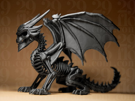 Skeleton Dragon 3D Printed Scary Figurine Halloween Decoration
