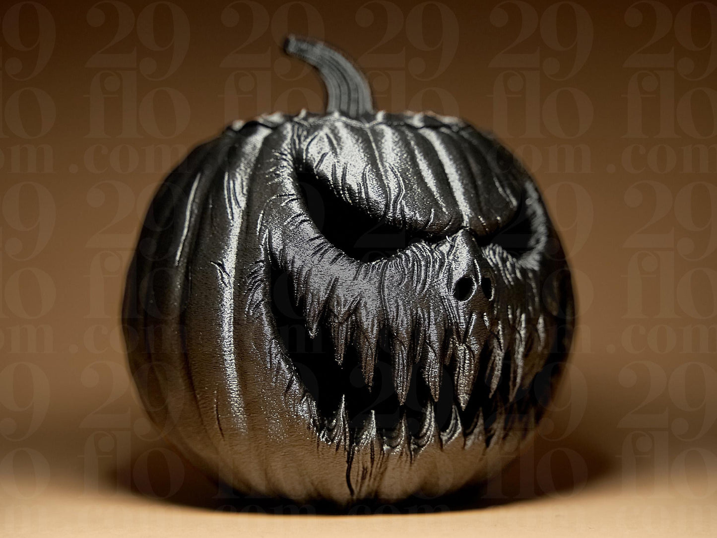 Jack-o-Lantern Scary Pumpkin 3D Printed Figurine Halloween Decoration (lights not included)
