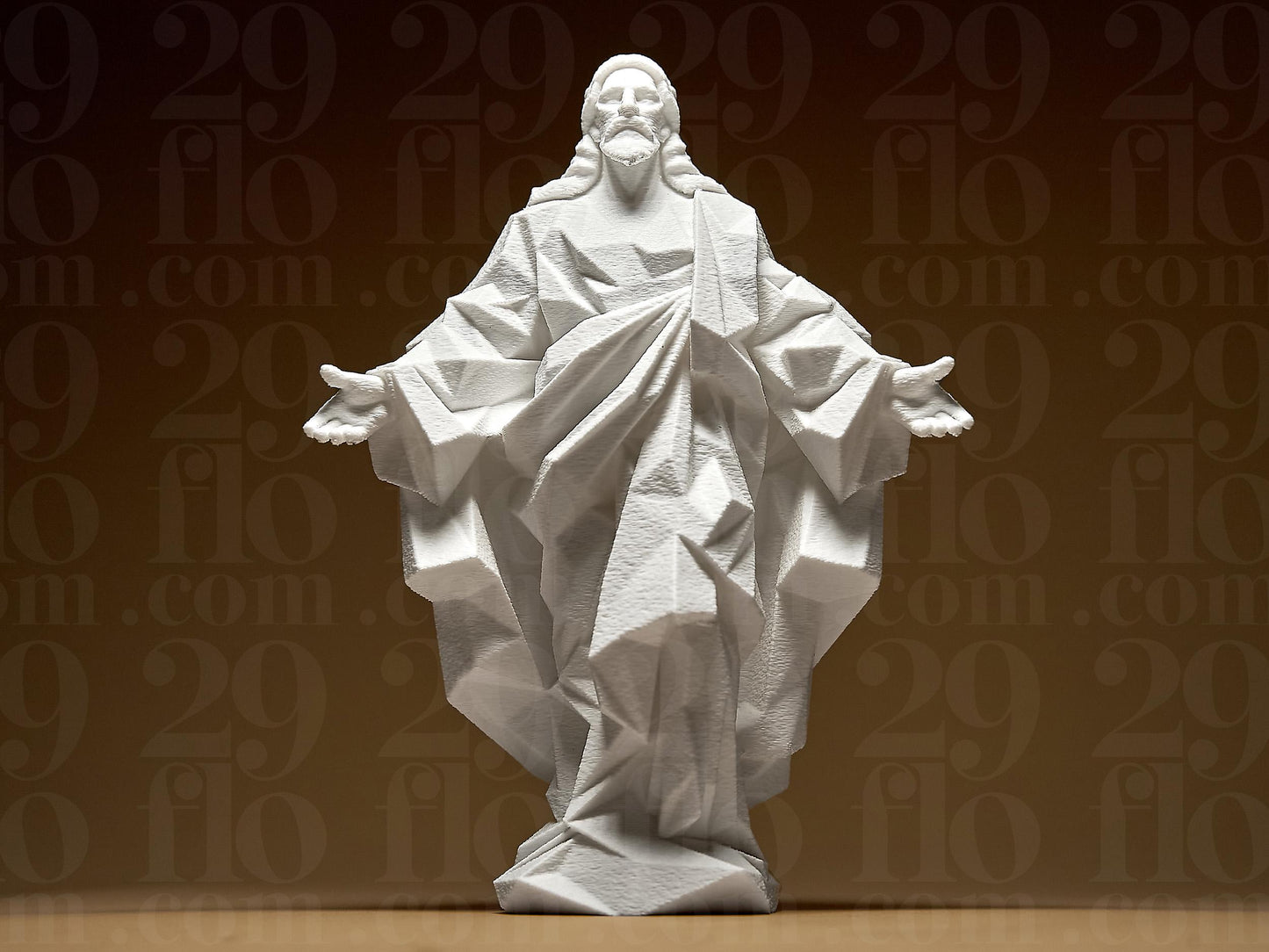3D Printed Jesus Christ Figurine: Modern Abstract Home Decor